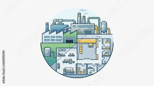 Industrial Manufacturing Complex Layout.