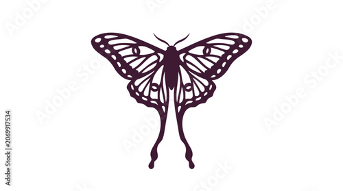 Minimalist Luna Moth Vector Illustration