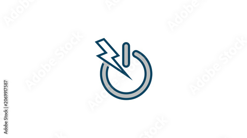 Power Button Lightning Bolt Icon