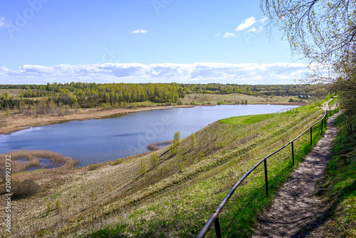 Cuadro en lienzo Hiking trail through the picturesque Malskaya Valley, Pskov region of Russia