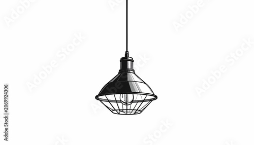 Vászonkép Industrial Style Metal Pendant Light Fixture.
