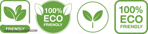 Canvastavla Eco friendly icons set, ecologic food stamps and organic natural food labels for sustainable products healthy lifestyle and green packaging design