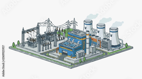 Industrial Power Plant Complex.