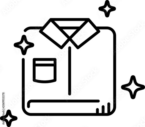 Dry cleaning clothes folded icon with outline