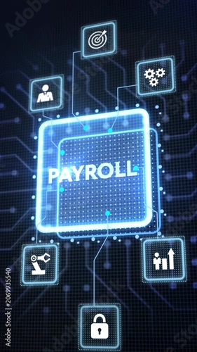 Payroll Business finance concept on virtual screen.