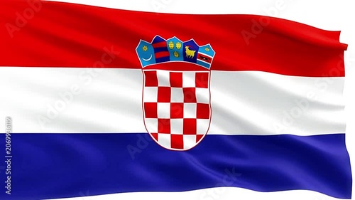 Flag of Croatia waving in the wind.
