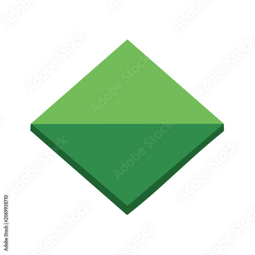 Green diamond geometric shape vector