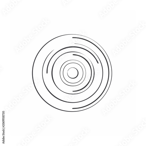 Minimalist black spiral line art vector