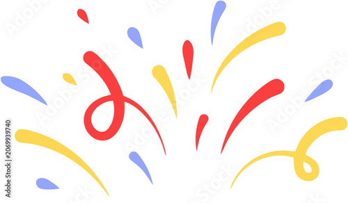Abstract confetti and streamer celebration party graphic with confetti celebration streamer birthday carnival anniversary decoration colorful abstract cheerful scattered floating ornament