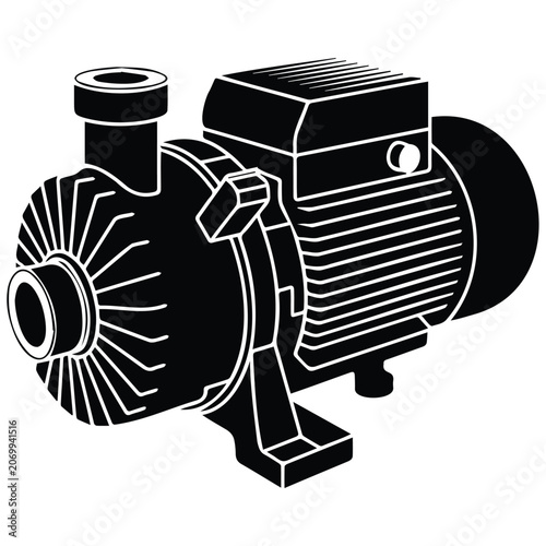Quadro su tela Electric pump motor with impeller and inlet pipe for water.
