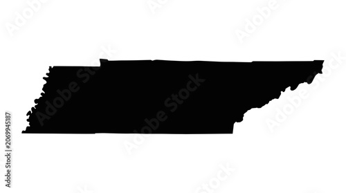 Tennessee state map silhouette on a white background