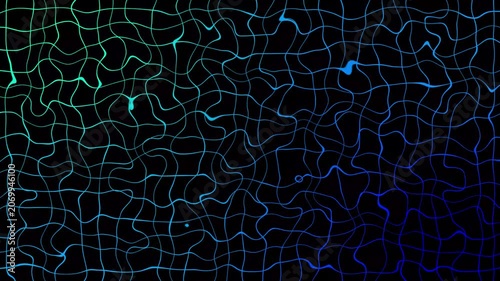 Abstract animated outline topographic contour map. Waving background with glowing effect. 4k.