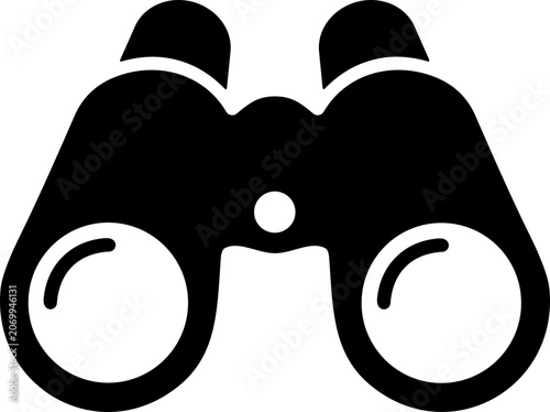 Tableau sur toile Black Binoculars Icon - Symbol for Vision, Exploration, and Discovery