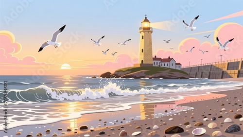 lighthouse at sunset