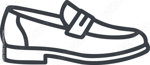 Tableau sur toile Minimalist line art icon of a classic loafer shoe