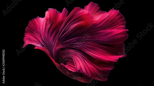 Vibrant Flowing Red Flower Petals Illustrating Artistic Natural Beauty on a Black Background