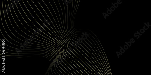 Fotografie black and gold luxury background with dynamic wave composition