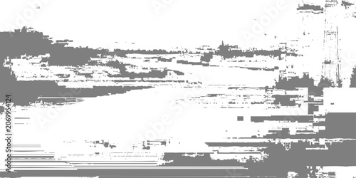 Εκτύπωση καμβά Glitchy distorted digital error damaged video screen display with white backgrou