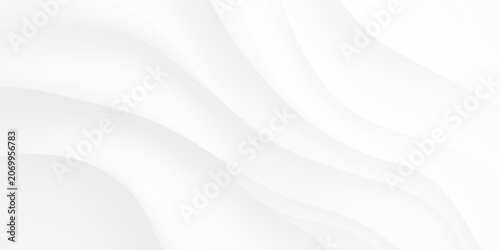 Schilderij op canvas White wavy abstract background with smooth curves and subtle gradient texture