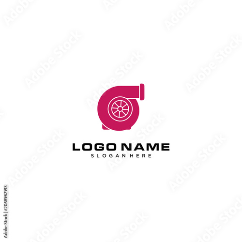 Turbocharger logo icon design for automotive performance brand