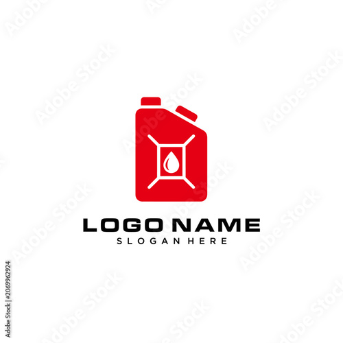 Red Oil Canister Logo Design for Automotive and Industrial Brands