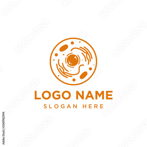 Minimalist Biological Cell Logo Design