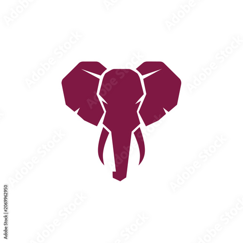 Minimalist Elephant Head Icon Vector Illustration