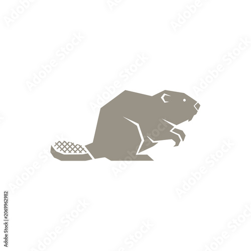 Minimalist Beaver Silhouette Icon Graphic