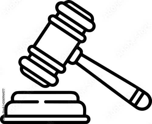 Foto Justice Gavel Icon - Legal Symbol for Law, Court, Auction, Decision, Justice