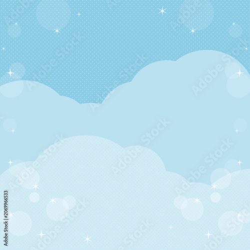 青空とキラキラ　背景・フレーム素材（正方形）
