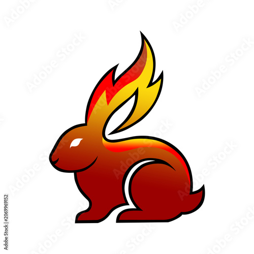 Fire Rabbit Logo Illustration