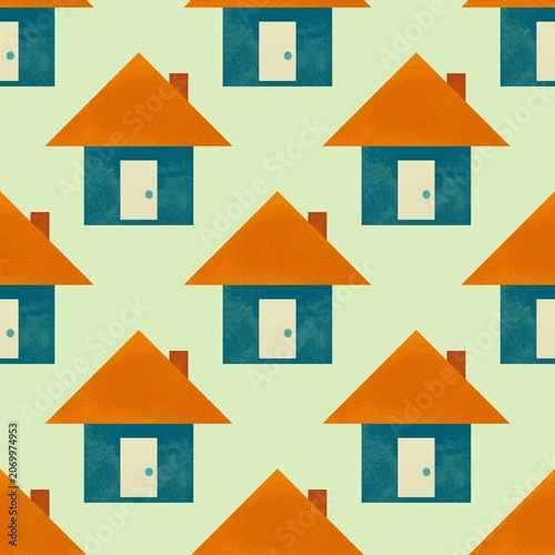 houses seamless pattern