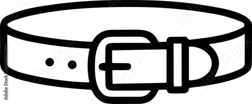 Fényképezés Simple Outline Icon of a Leather Belt with Buckle