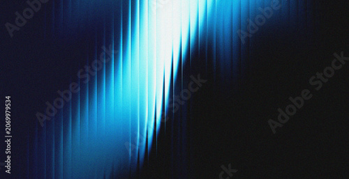 Bright Glowing Blue White Light Beams on Dark Vertical Ridged Surface Abstract Futuristic Technology Background