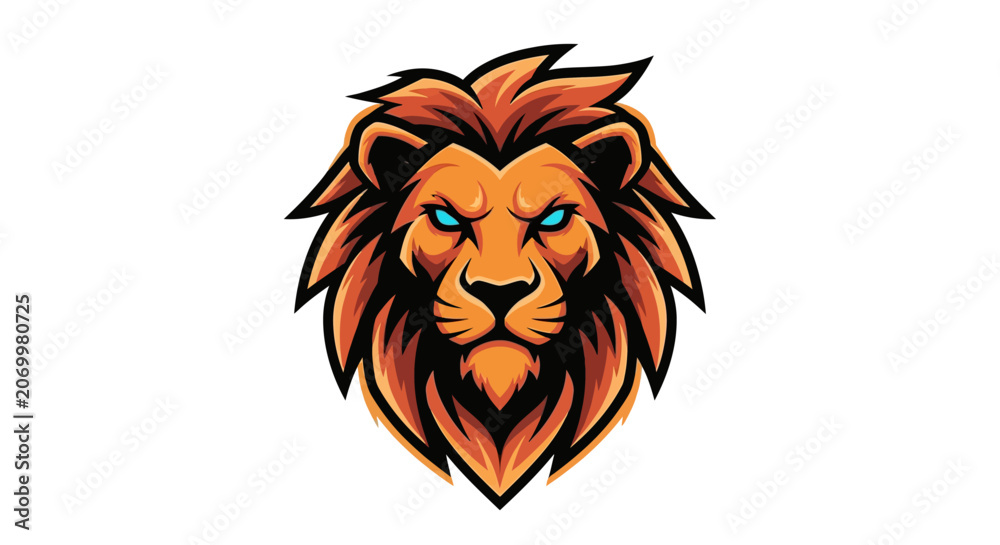 Obraz premium Fierce lion head mascot vector illustration for sports team