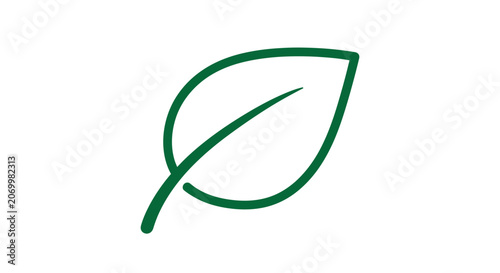 Minimalist Leaf Illustration Depicting Nature, Growth, and Sustainability Concepts