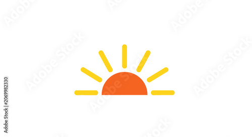 Minimalist sunrise icon design with vibrant colors, perfect for branding and visual content