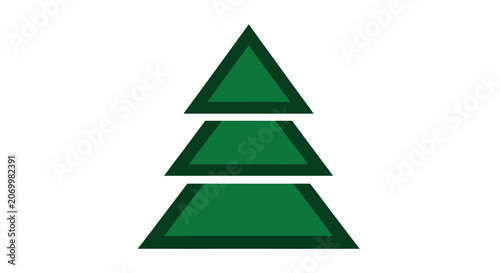 Simplified Graphic Representation of a Evergreen Tree or Christmas Tree in Vector Design