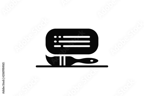 Painting and decoration tool icon with paintbrush painting creative