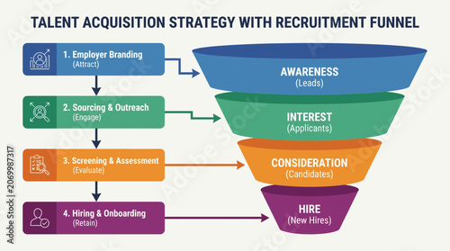 Fotografía Talent Acquisition Strategy With Recruitment Funnel Diagram