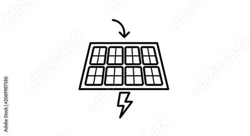 Solar Panel Illustration Representing Sustainable Energy Production and Environmental Efficiency