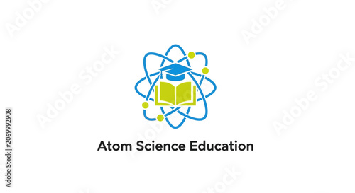 Educational logo representing science, learning, and academic studies with an atom structure