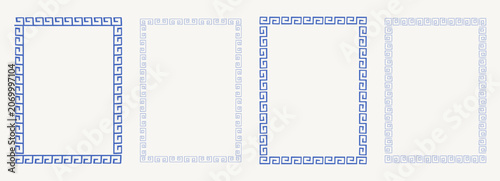 Cuadro en lienzo Greek key frames and borders