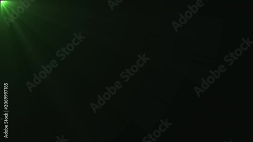 Ambient Green Light Beam from Top Left Corner