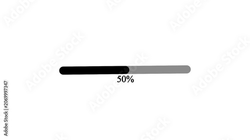 Minimal Loading Progress Bar Animation on White Background