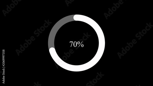 Loading Bar and Circle Percentage Animation on Black background