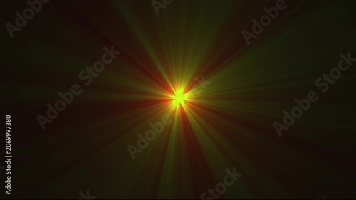 Intense Red and Green Starburst Light Flare Animation