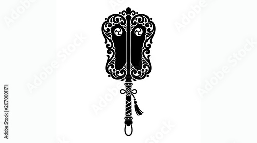 Ornate antique door hardware lock.