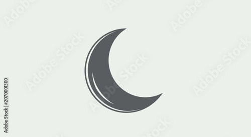 Crescent moon symbol illustration on a soft white background for design needs