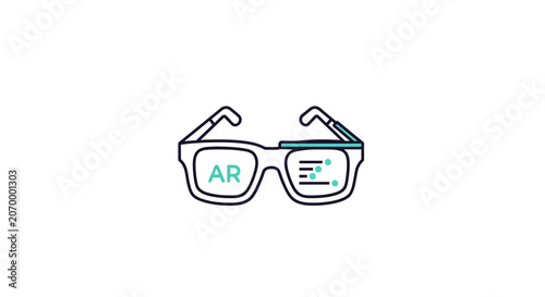 Augmented Reality Eyewear Icon Illustrating Technology and Innovation Concepts Precisely